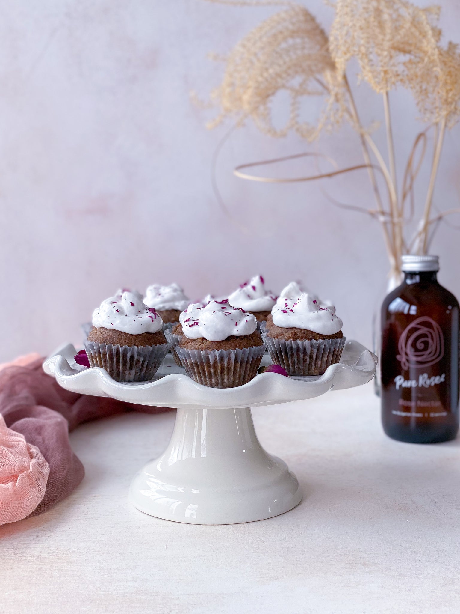 Coconut Rose Mini Cupcakes