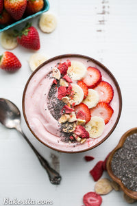 Rose Strawberry Banana Smoothie Bowl 🌹🌿