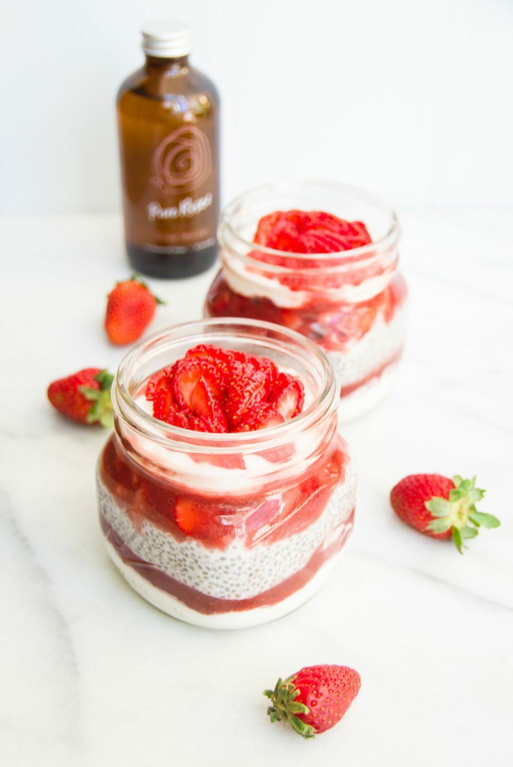 Strawberry Rose Nectar Chia Jars