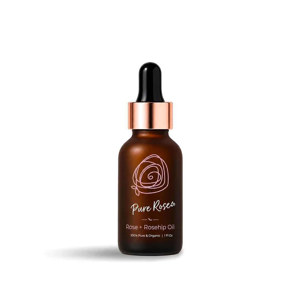 Pure Rose Rose + Rosehip Oil dropper bottle