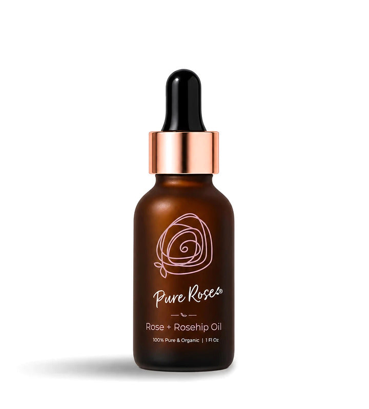 Pure Rose Rose + Rosehip Oil dropper bottle