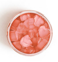 Open jar of Rose Yummies from above